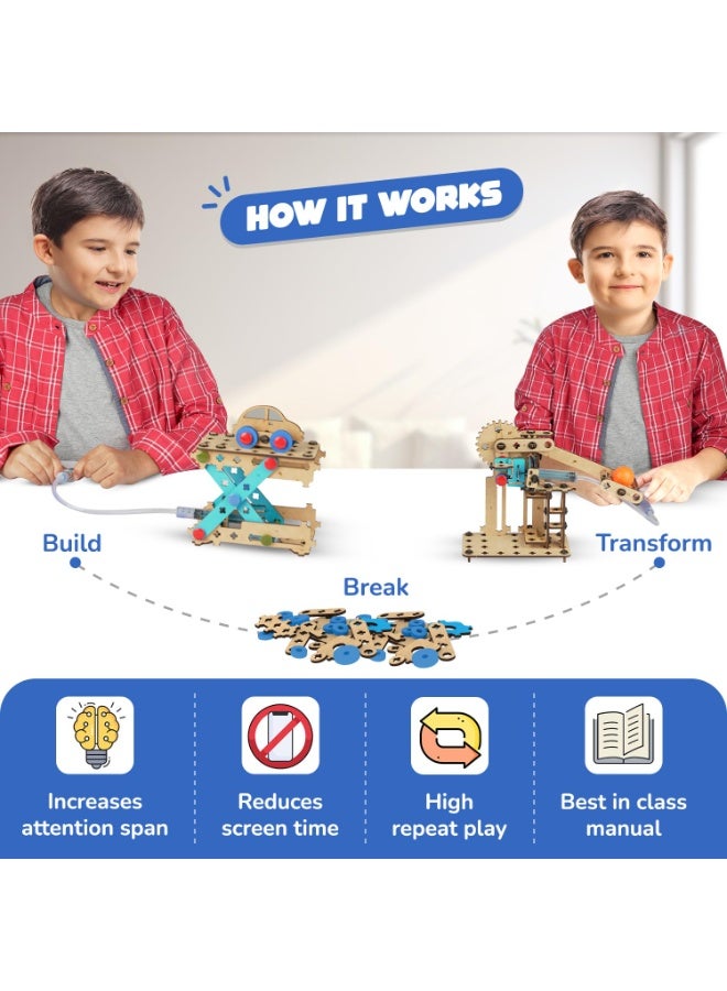 سمارتيفيتي مجموعة سمارتيفيتي 7 في 1 متعددة الاستخدامات، لعبة هيدروليكية تعليمية ممتعة للأطفال من 6 إلى 12 عامًا، هدية مثالية لأعياد الميلاد أو مناسبات أخرى للأولاد والبنات من عمر 6 إلى 12 عامًا، لعبة علمية، لعبة أنشطة تعليمية - Image 3